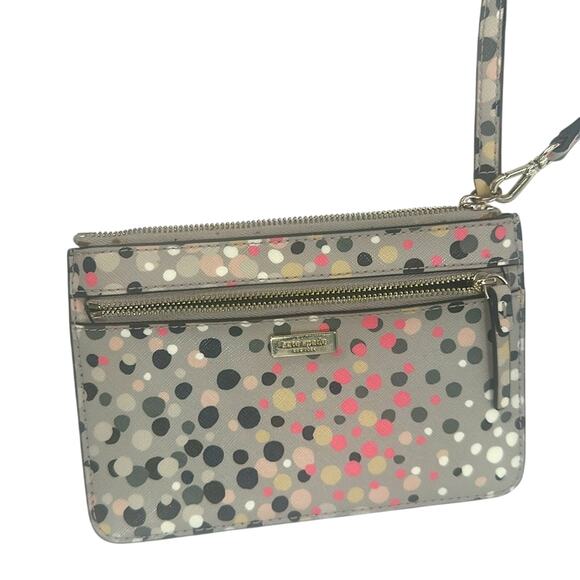 EUC Kate Spade Shore Street Soiree Dot Grey Multi Margareta Tote and wristlet - Picture 4 of 12